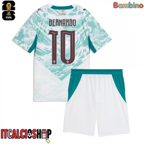 Portogallo Bernardo Silva #10 Seconda Maglia Bambino Mondiali 2026 Manica Corta (+ Pantaloni corti)